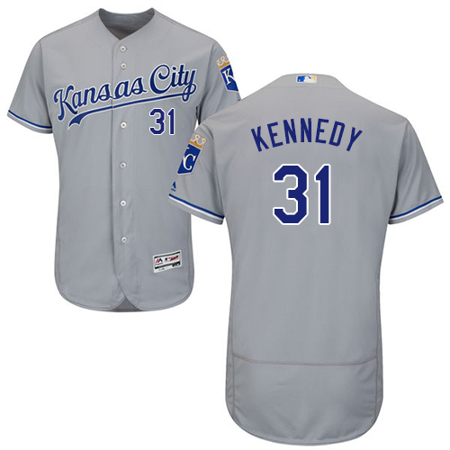 Royals #31 Ian Kennedy Grey Flexbase Authentic Collection Stitched MLB Jersey