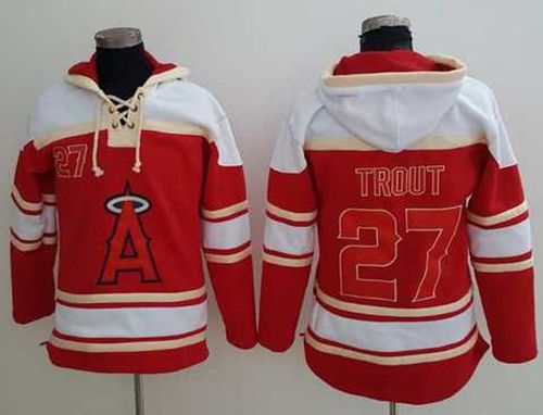 Angels of Anaheim #27 Mike Trout Red Sawyer Hooded Sweatshirt MLB Hoodie