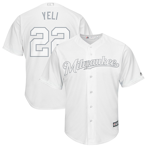 Brewers #22 Christian Yelich White 