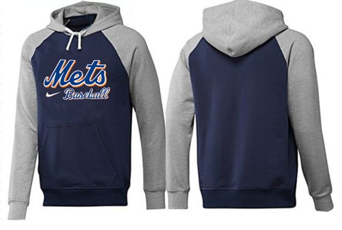 New York Mets Pullover Hoodie Dark Blue & Grey