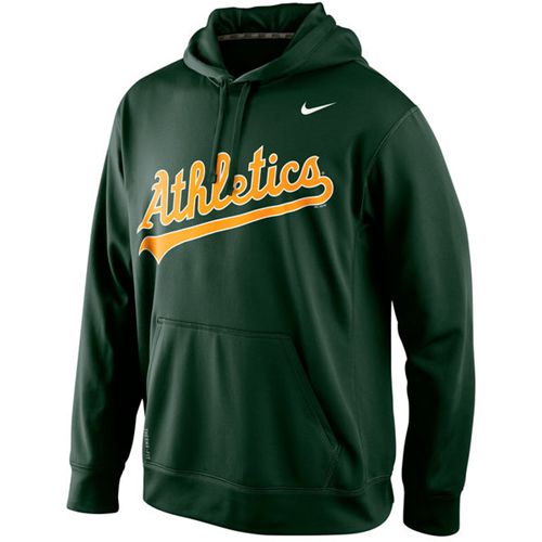 Oakland Athletics Nike Men's KO Wordmark Performance Green MLB Hoodie