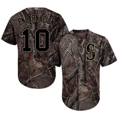 Mariners #10 Edwin Encarnacion Camo Realtree Collection Cool Base Stitched MLB Jersey