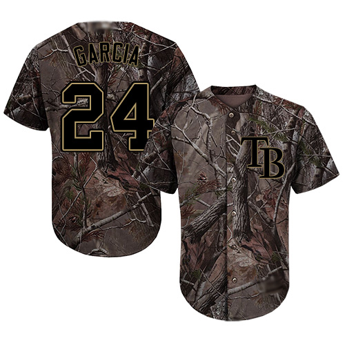 Rays #24 Avisail Garcia Camo Realtree Collection Cool Base Stitched MLB Jersey