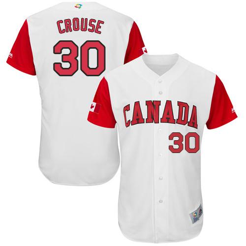 Team Canada #30 Michael Crouse White 2017 World MLB Classic Authentic Stitched MLB Jersey