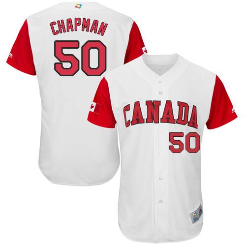 Team Canada #50 Kevin Chapman White 2017 World MLB Classic Authentic Stitched MLB Jersey