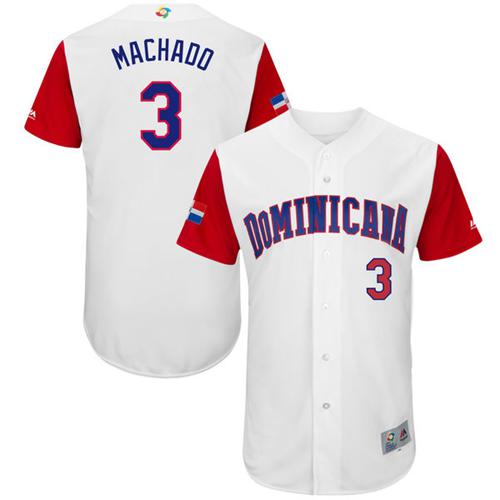 Team Dominican Republic #3 Manny Machado White 2017 World MLB Classic Authentic Stitched MLB Jersey