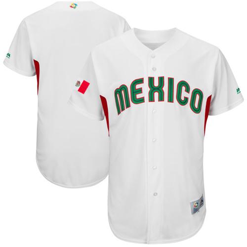 Team Mexico Blank White 2017 World MLB Classic Authentic Stitched MLB Jersey