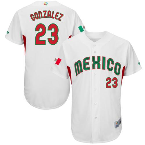 Team Mexico #23 Adrian Gonzalez White 2017 World MLB Classic Authentic Stitched MLB Jersey