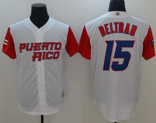 Team Puerto Rico #15 Carlos Beltran White 2017 World MLB Classic Authentic Stitched MLB Jersey