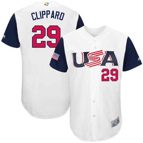 Team USA #29 Tyler Clippard White 2017 World MLB Classic Authentic Stitched MLB Jersey