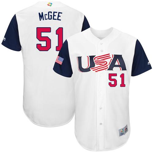 Team USA #51 Jake McGee White 2017 World MLB Classic Authentic Stitched MLB Jersey