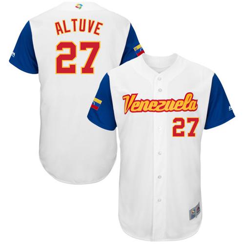 Team Venezuela #27 Jose Altuve White 2017 World MLB Classic Authentic Stitched MLB Jersey