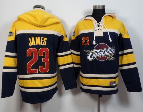 Cavaliers #23 LeBron James Navy Blue Sawyer Hooded Sweatshirt NBA Hoodie