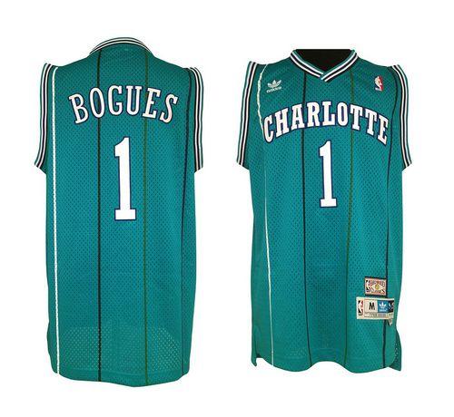 Hornets #1 Muggsy Bogues Green Charlotte Hornets Stitched NBA Jersey