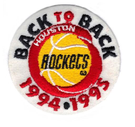 Stitched 1994 & 1995 NBA Finals Championship Houston Rockets Jersey Patch (Back to Back)