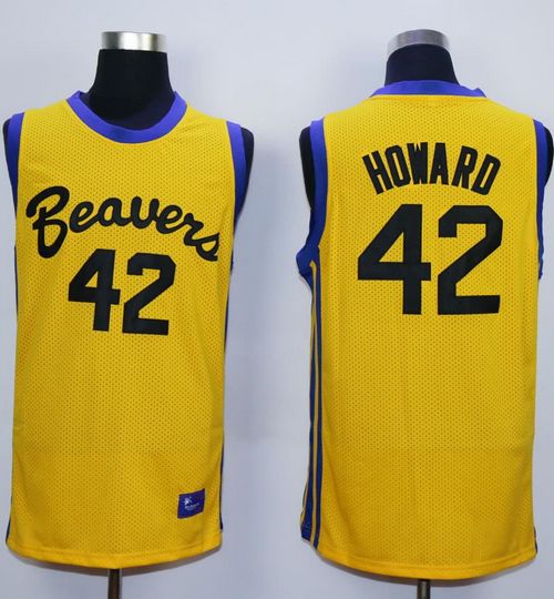 Teen Wolf Beavers #42 Scott Howard Gold Werewolf Stitched Basketball Jersey