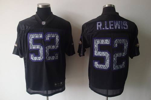 Sideline Black United Ravens #52 Ray Lewis Black Stitched NFL Jersey