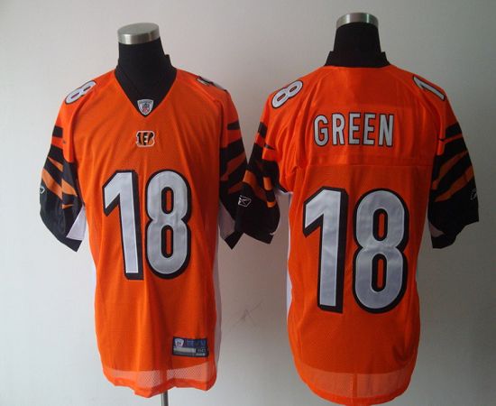 Bengals #18 A.J. Green Orange Stitched NFL Jersey