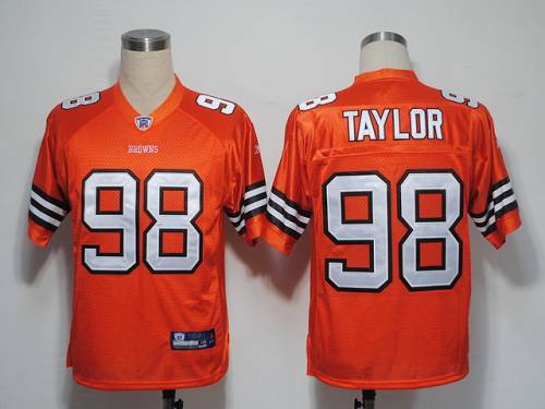 Browns #98 Phil Taylor Orange Stitched NFL Jersey