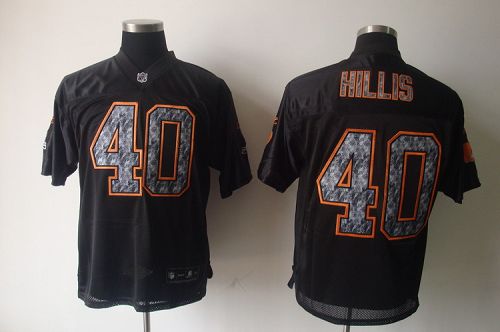 Sideline Black United Browns #40 Peyton Hillis Black Stitched NFL Jersey