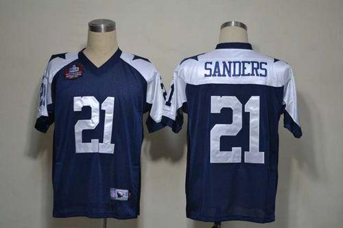 Cowboys #21 Deion Sanders Blue Thanksgiving Stitched NFL Jersey