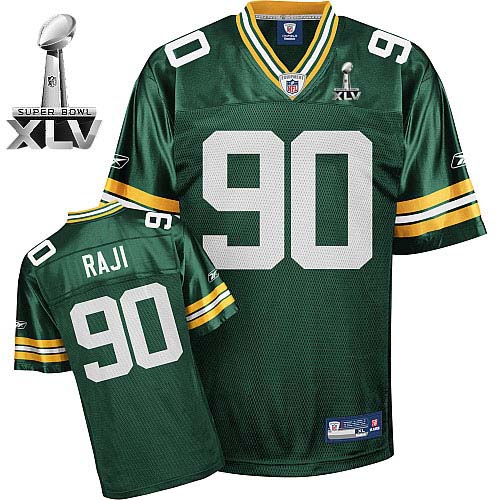 Packers #90 B.J. Raji Green Super Bowl XLV Embroidered NFL Jersey