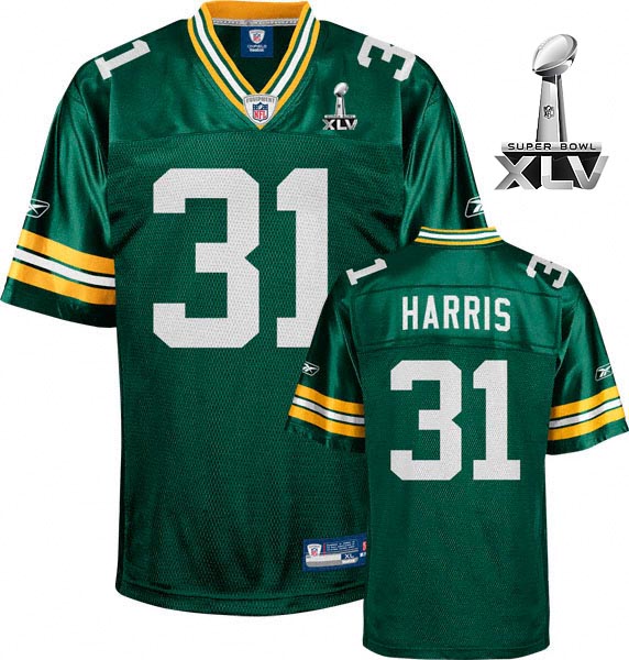 Packers Al Harris #31 Green Super Bowl XLV Embroidered NFL Jersey