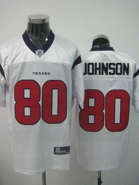 Texans A.Johnson #80 White Stitched NFL Jersey