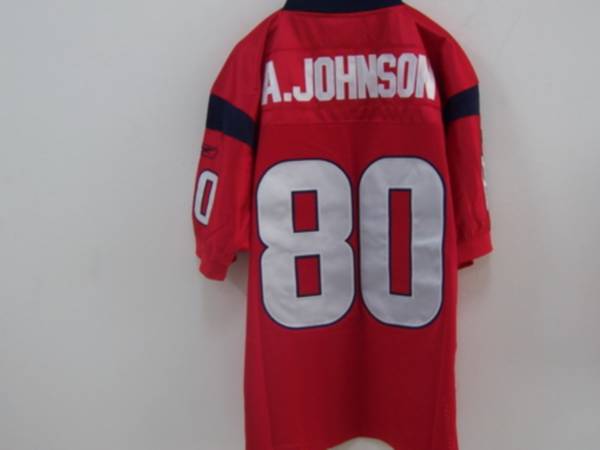 Texans A.Johnson #80 Red Stitched NFL Jersey