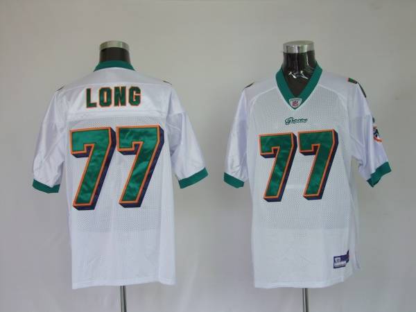 Dolphins Jake Long #77 White Stitched NFL Jersey