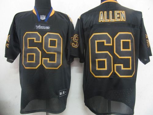 Vikings #69 Jared Allen Lights Out Black Stitched NFL Jersey