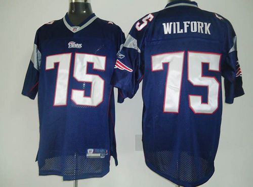 Patriots #75 Vince Wilfork Dark Blue Stitched NFL Jersey