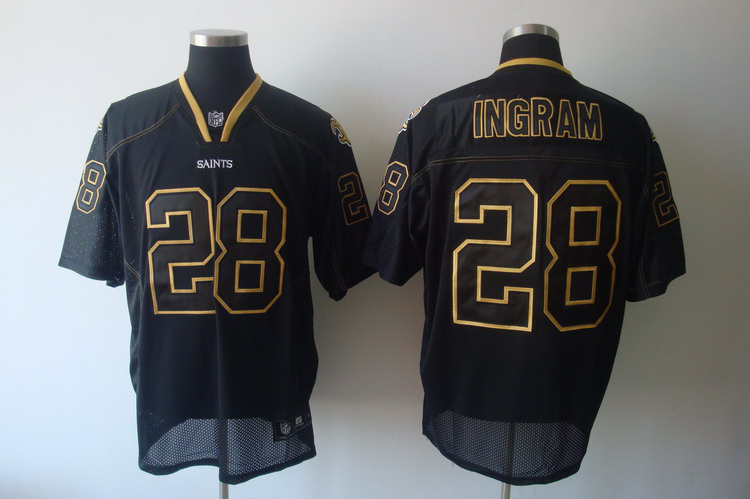 Saints #28 Mark Ingram Lights Out Black Stitched NFL Jersey