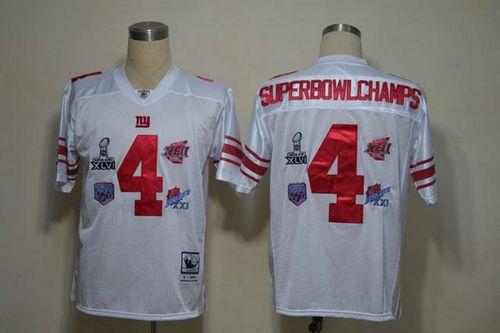 Giants #4 SuperBowl Champs White Stitched NFL Jersey