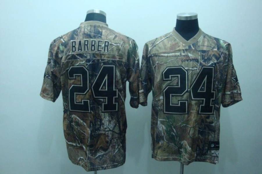 Cowboys #24 Marion Barber Camouflage Realtree Embroidered NFL Jersey