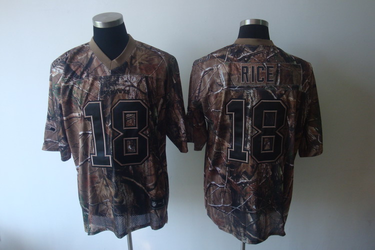 Seahawks #18 Sidney Rice Camouflage Realtree Embroidered NFL Jersey