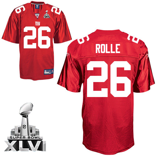 Giants #26 Antrel Rolle Red Super Bowl XLVI Embroidered NFL Jersey