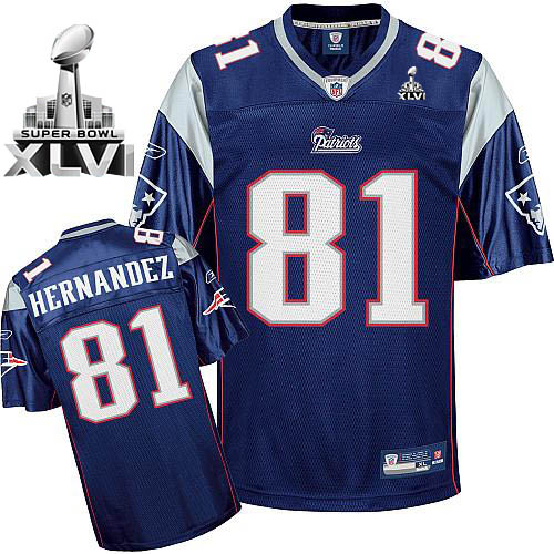 Patriots #81 Randy Moss Dark Blue Super Bowl XLVI Embroidered NFL Jersey