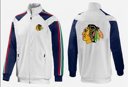 NHL Chicago Blackhawks Zip Jackets White-2