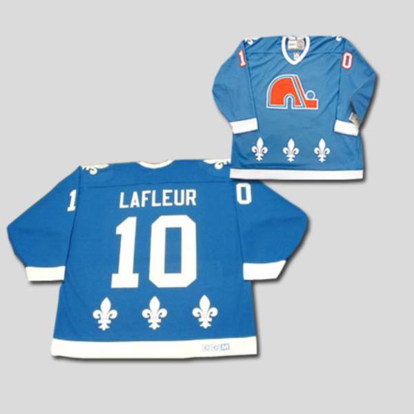 Nordiques #10 Guy Lafleur Stitched CCM Throwback Blue NHL Jersey