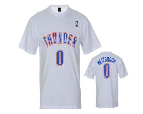 Oklahoma City Thunder #0 Russell Westbrook White NBA T-Shirt