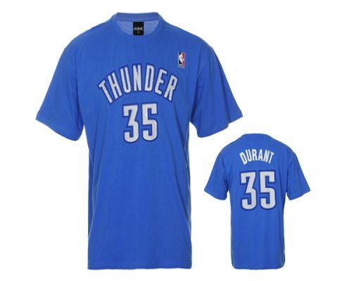 Oklahoma City Thunder #35 Kevin Durant Blue NBA T-Shirt