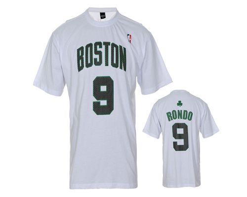 Boston Celtics #9 Rajon Rondo White NBA T-Shirt