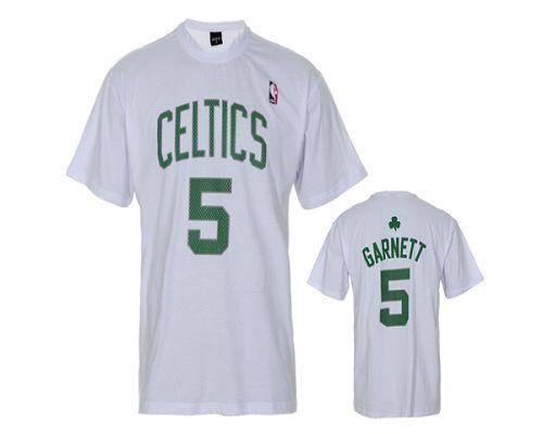 Boston Celtics #5 Kevin Garnett White NBA T-Shirt