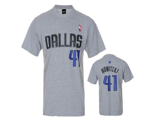 Dallas Mavericks #41 Dirk Nowitzki Grey NBA T-Shirt