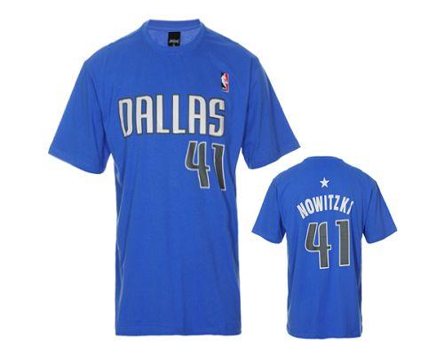 Dallas Mavericks #41 Dirk Nowitzki Blue NBA T-Shirt