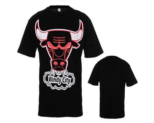 Chicago Bulls (Windy City) Black NBA T-Shirt