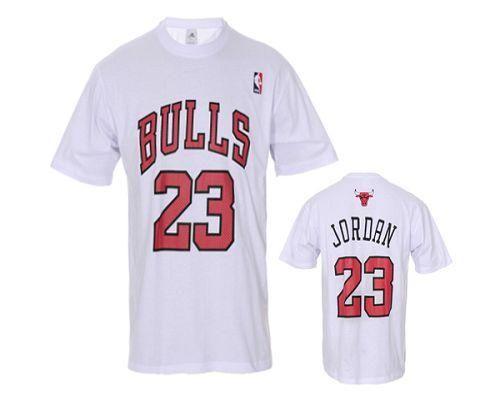 Chicago Bulls #23 Michael Jordan White NBA T-Shirt