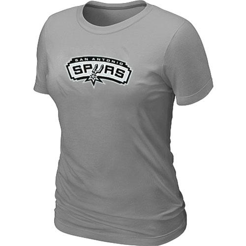 Women's San Antonio Spurs Big & Tall Primary Logo Light Grey NBA T-Shirt