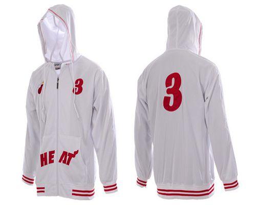 Miami Heat #3 (no name) White NBA Hoodie